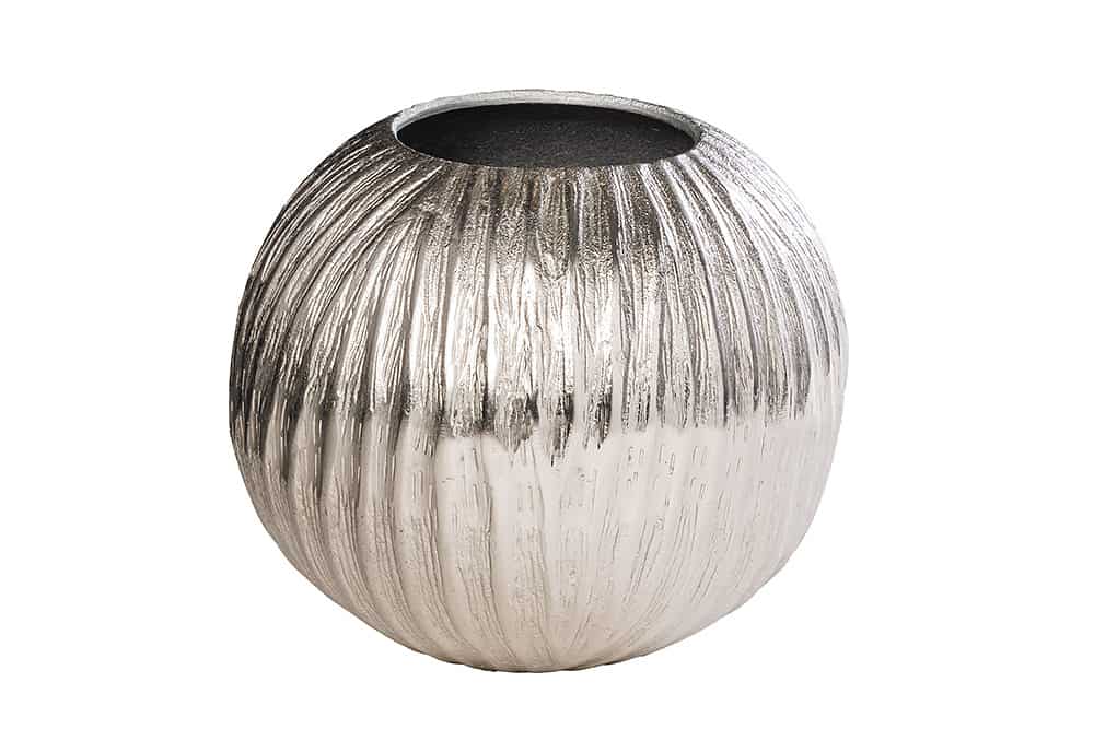 Moderne Vase ELEGANCE 25cm silber Hammerschlag Design