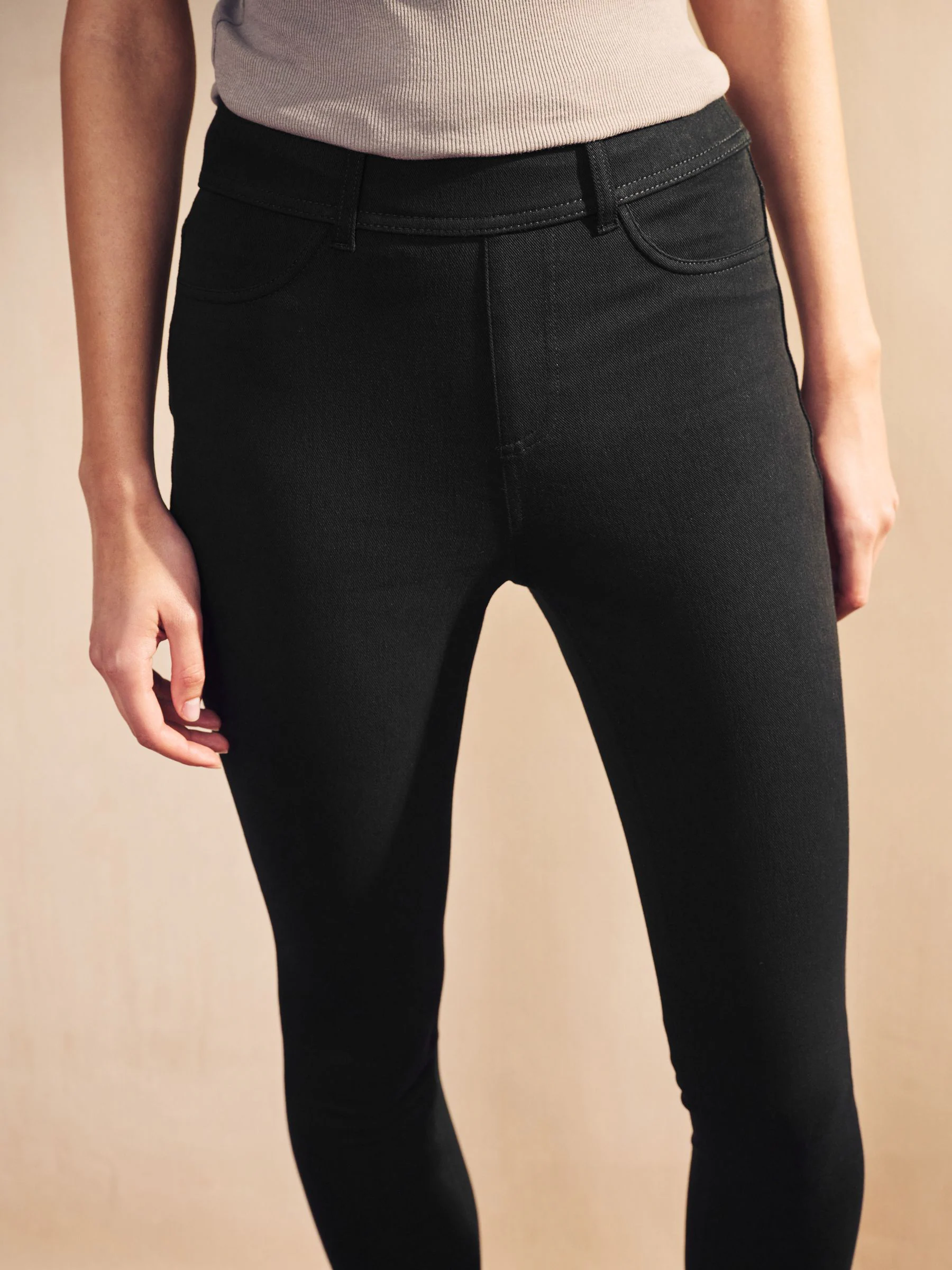 Zwart/Blauw - Set van 2 lange jersey denim leggings