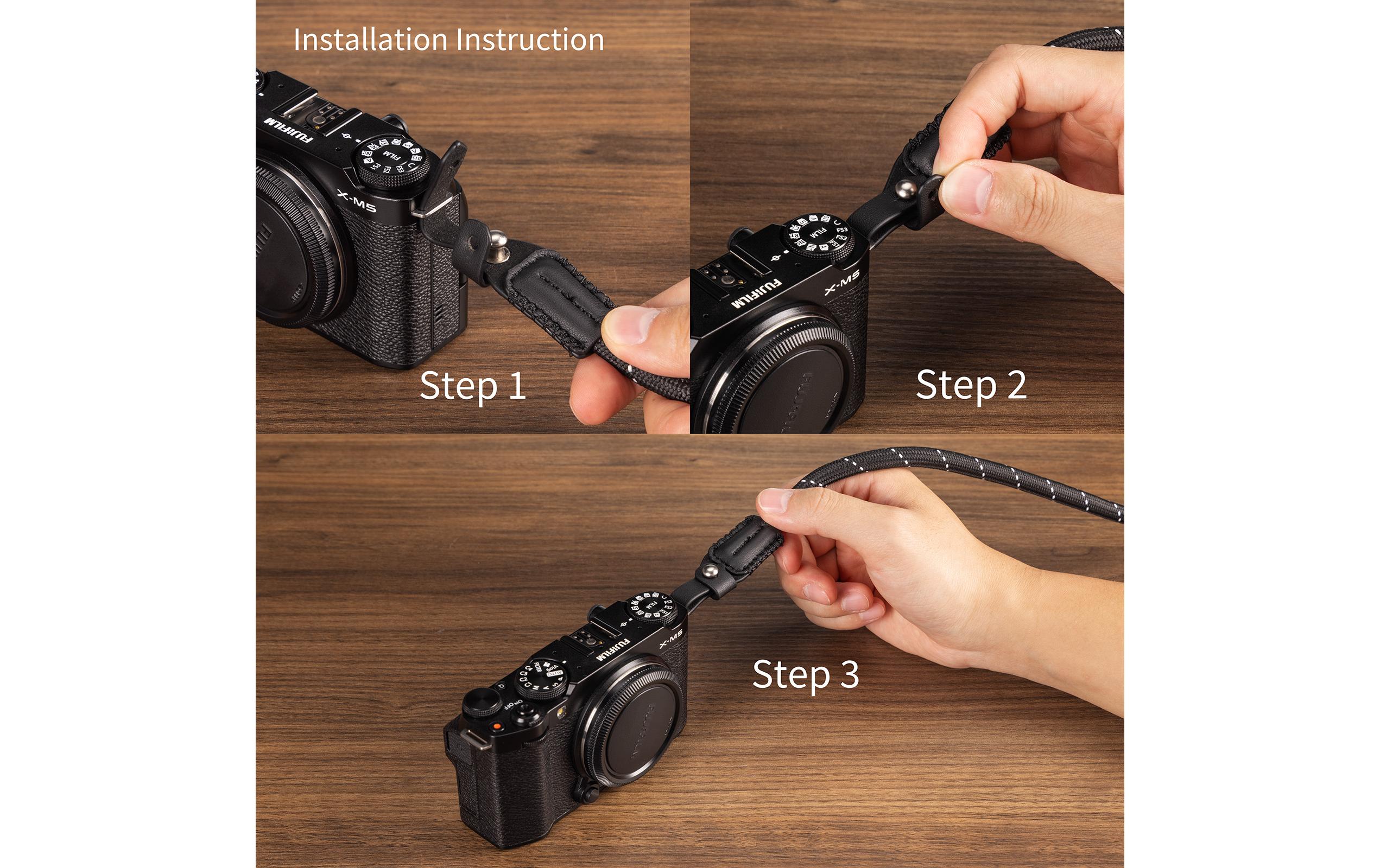 Universal Braided Shoulder Strap SchwarzKameragurt mit einer Tragkraft bis zu 10 kg