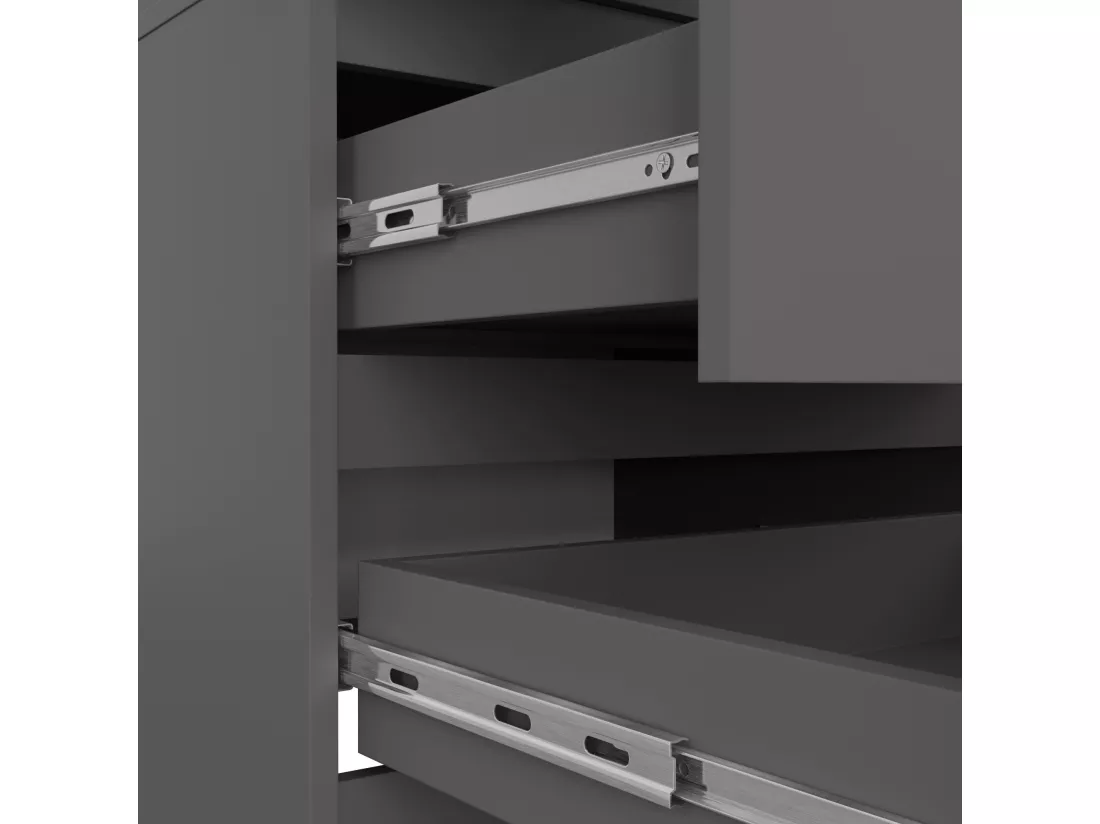 Armoire AKORD S60 Gris Graphite 60 cm 2 portes 2 tiroirs façade Gris Graphite 1 étagère 60x51x180 cm