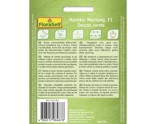 Wortel Harlequin Mix FloraSelf Hybride Zaad Groentezaden