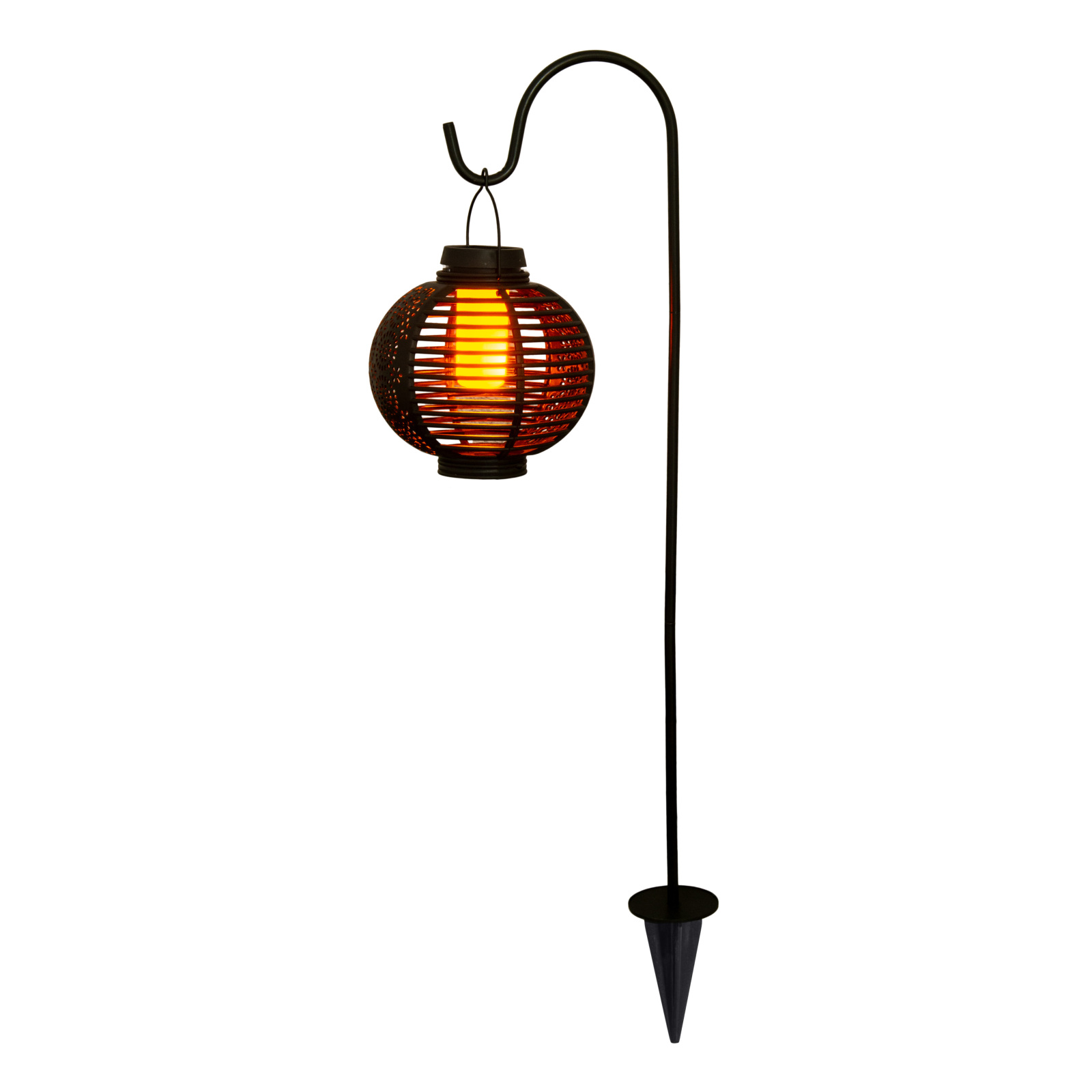 LED-Solarleuchte LAMPION - braun - mit Erdspieß