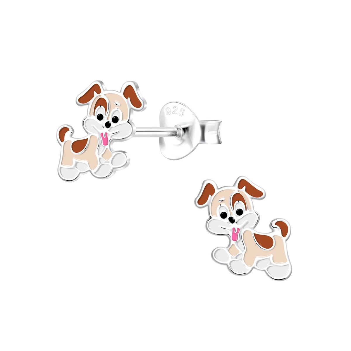 Boucles d'oreilles enfant chiot en argent 925