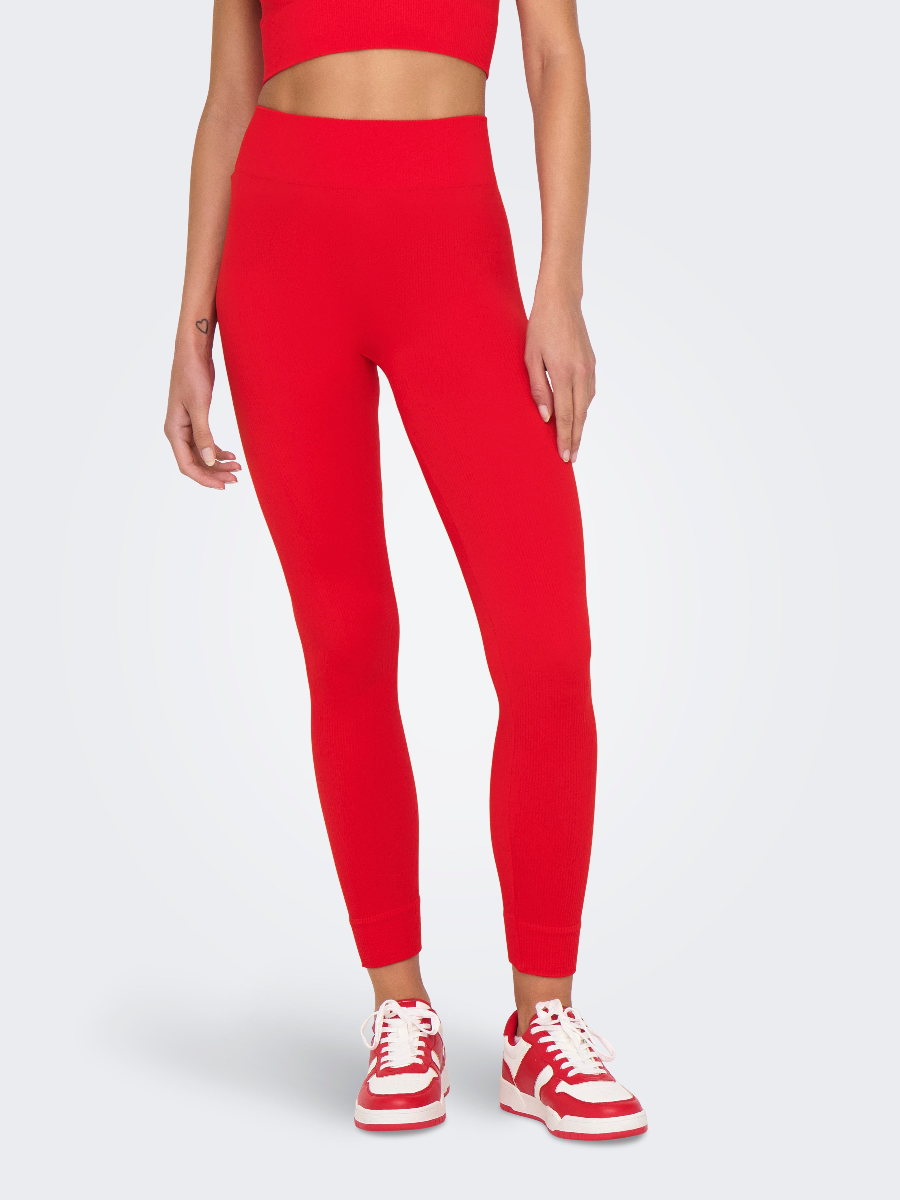 ONPJAIA Hohe Taille Enger Schnitt Sportleggings High Risk Red