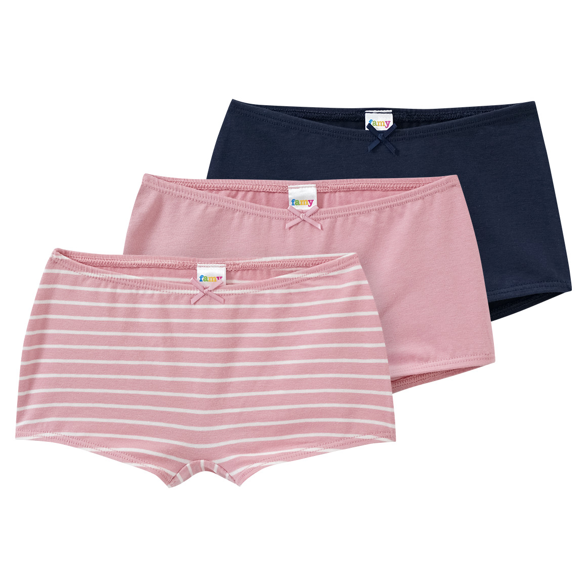Famy 3 Mädchen Pantys aus Bio-Baumwolle rosa / dunkelblau