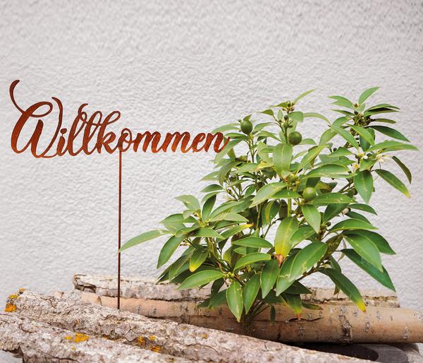 Badeko Metall-Topfstecker Willkommen, ca.