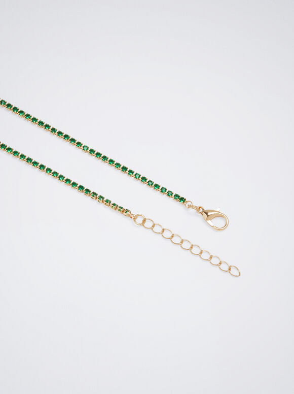 Colar dourado com zircônia - Dourado
