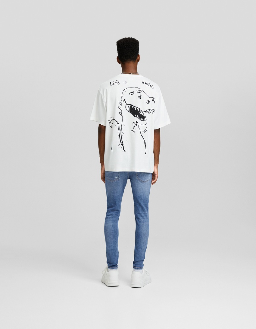 calça jeans super skinny rasgada