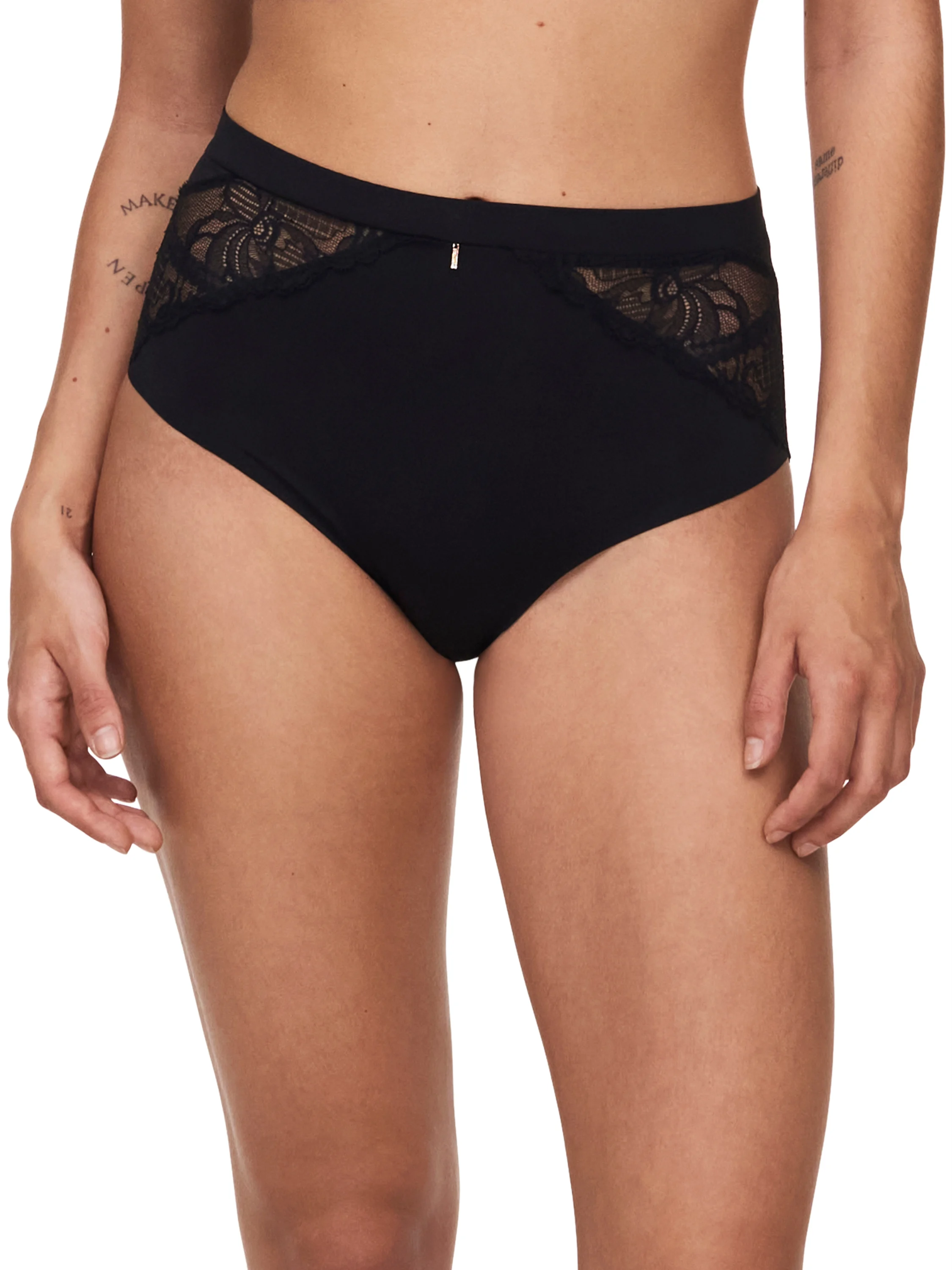 ORANGERIE DREAM - Culotte taille haute avec dentelle de leavers | Noir