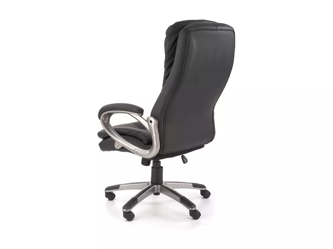 Fauteuil de bureau en éco-cuir noir avec structure en métal chromé MAZE
