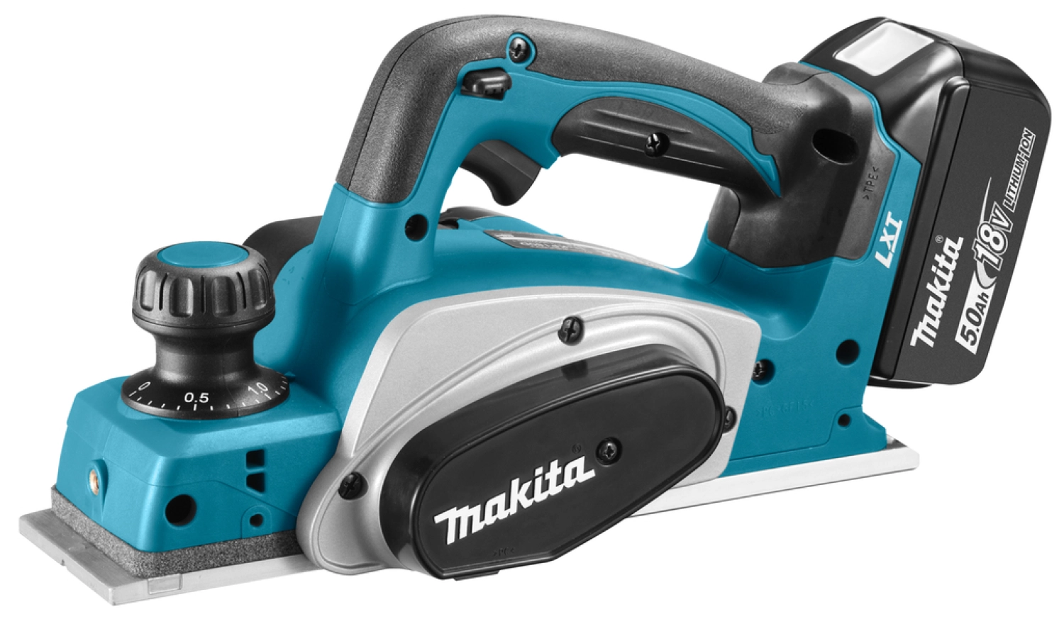 Makita DKP180RTJ 18V Li-Ion Accu schaafmachine set (2x 5.0Ah accu) in Mbox - 82mm - 2mm