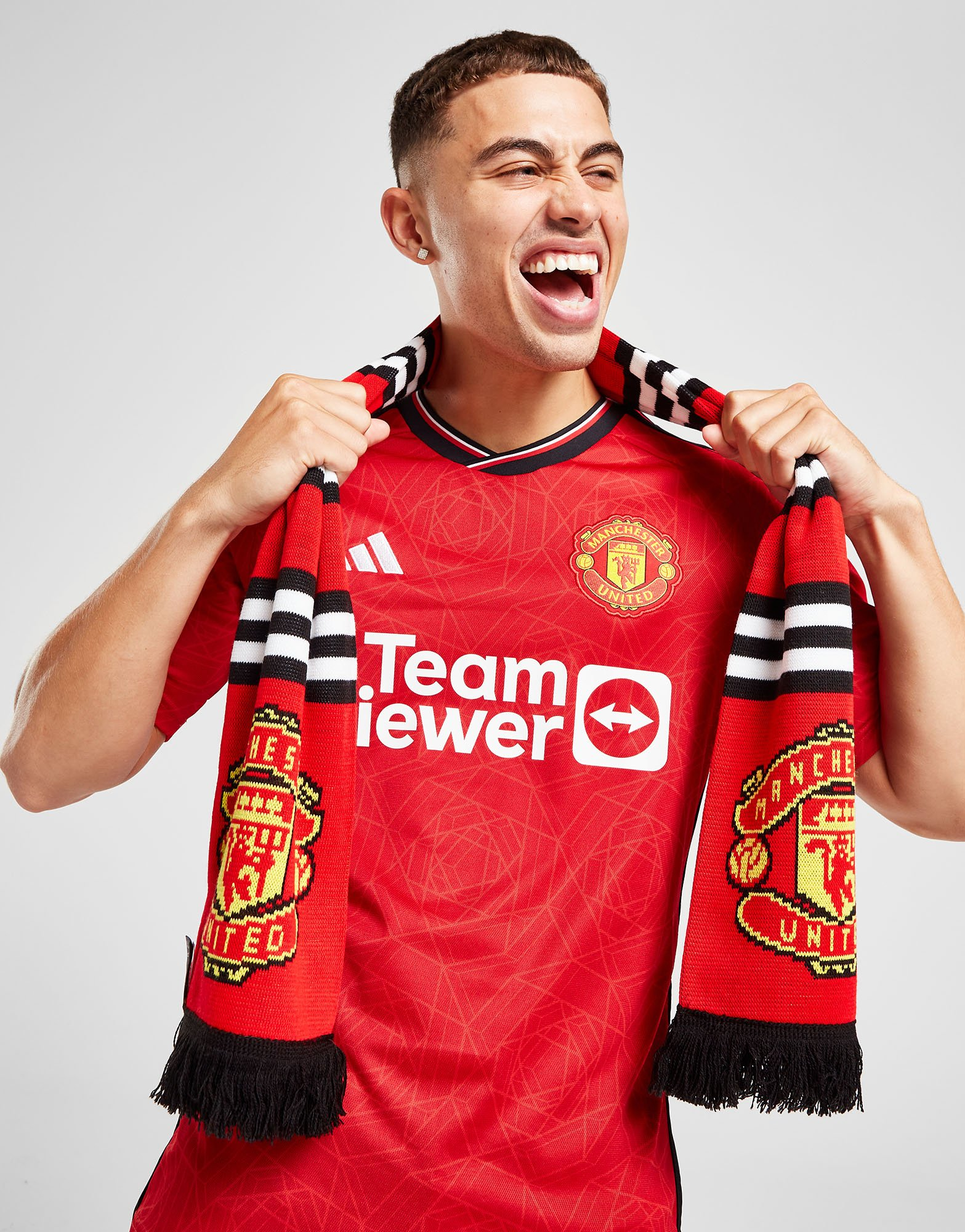 Official Team Echarpe à rayures Manchester United FC