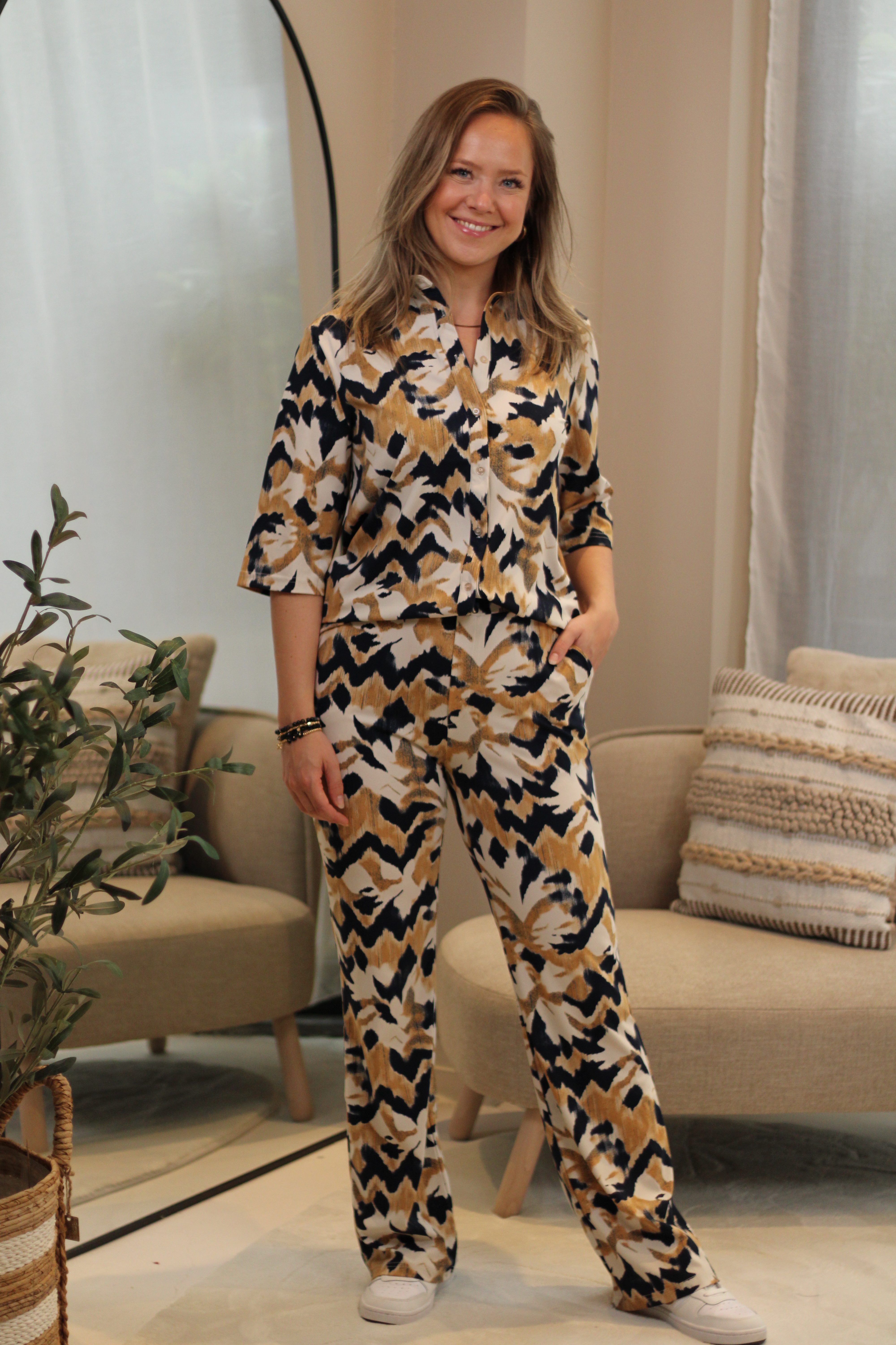 G-maxx - Uma Blouse - Oak Buff/Eclipse