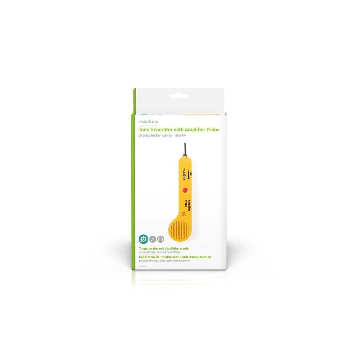 Nedis PC and Multimedia cable tester | Tonegenerator | LED-indikator | Hodetelefontilkobling | Batteri drevet