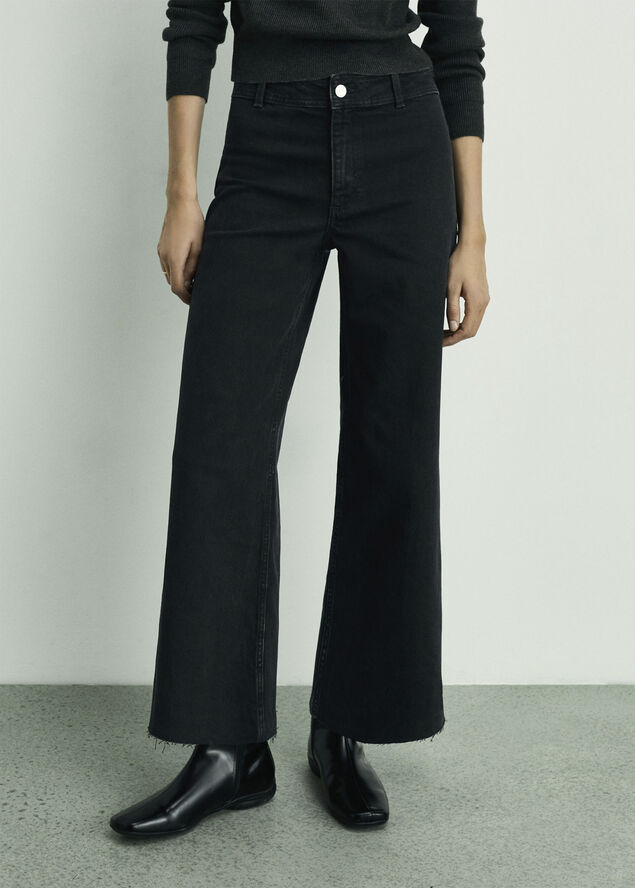 MANGO Catherin culotte high-rise jeans Open grey