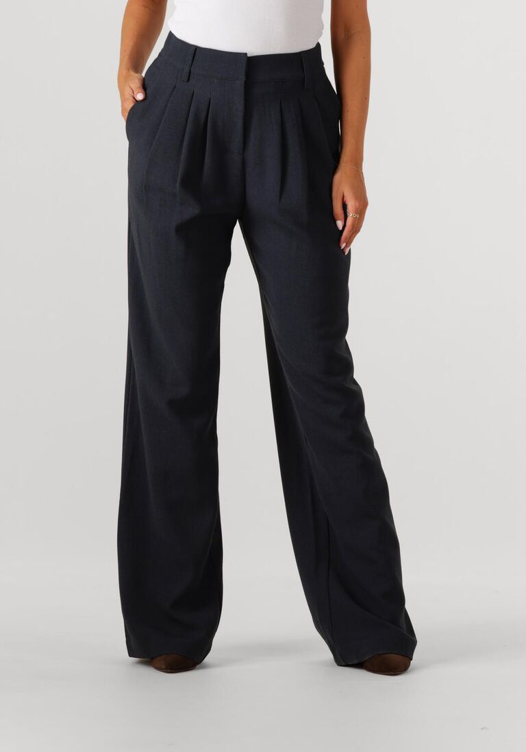 donkerblauwe co'couture pantalon marin pleat long pant