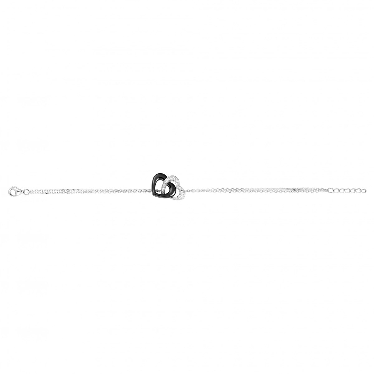 Bracelet souple en Argent avec oxyde de zirconium blanc