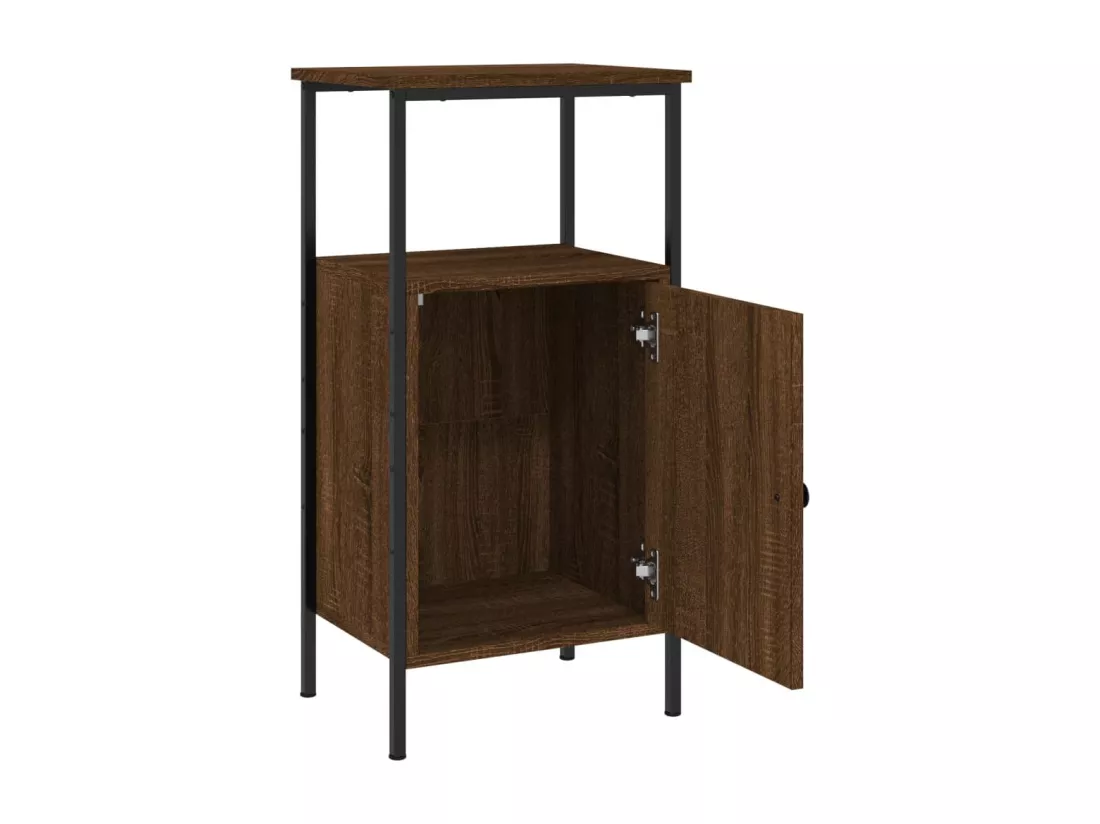 Table de chevet chêne marron 41x31x80 cm bois d'ingénierie