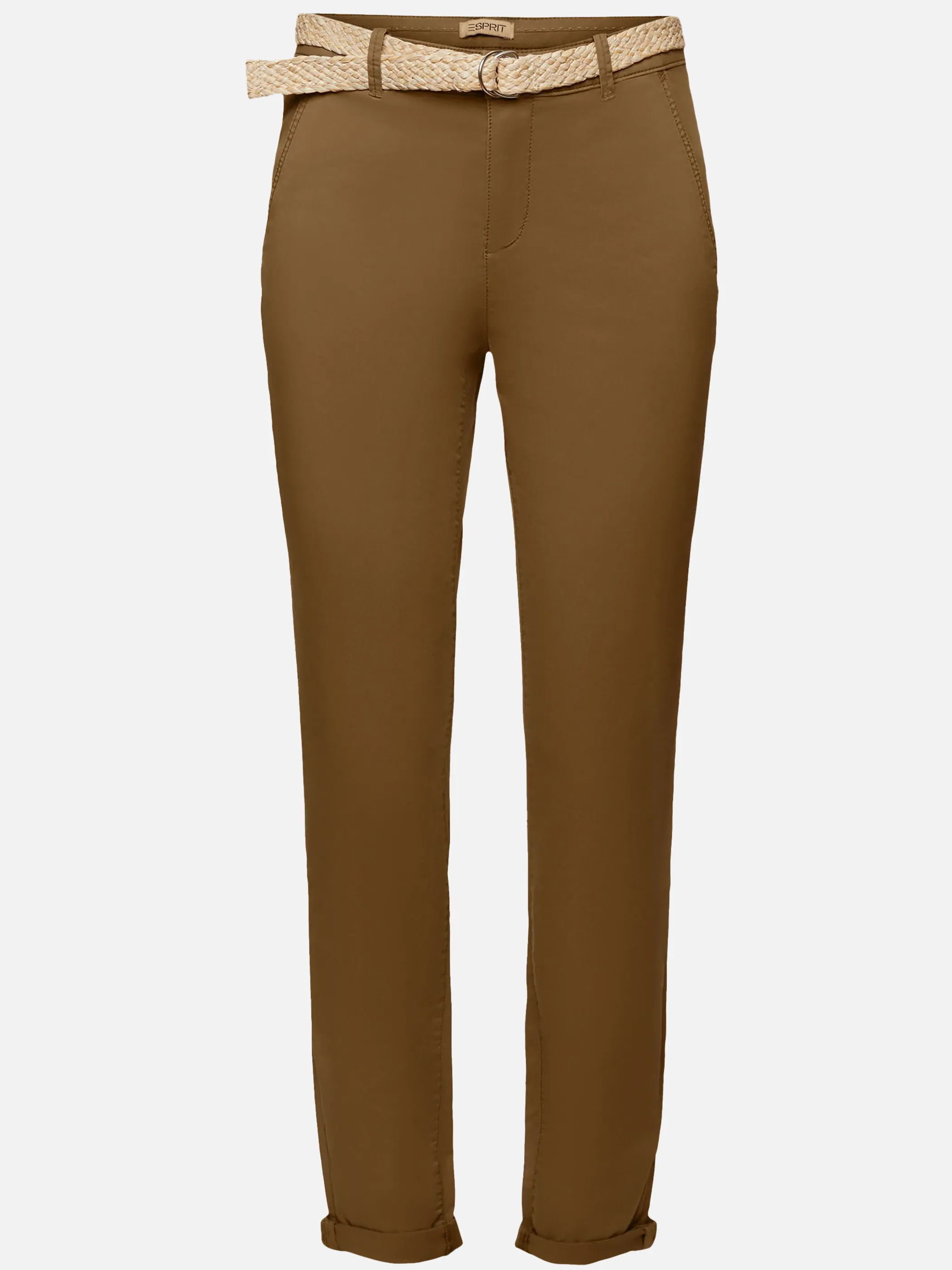 Damen Chinohose mit Flechtgürtel
