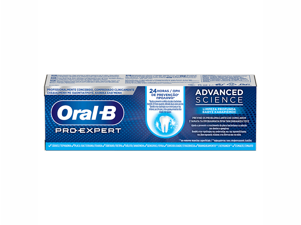 PASTA DENTÍFRICA ORAL B PRO-EXPERT ADVANCED SCIENCE LIMPEZA PROFUNDA 75ML