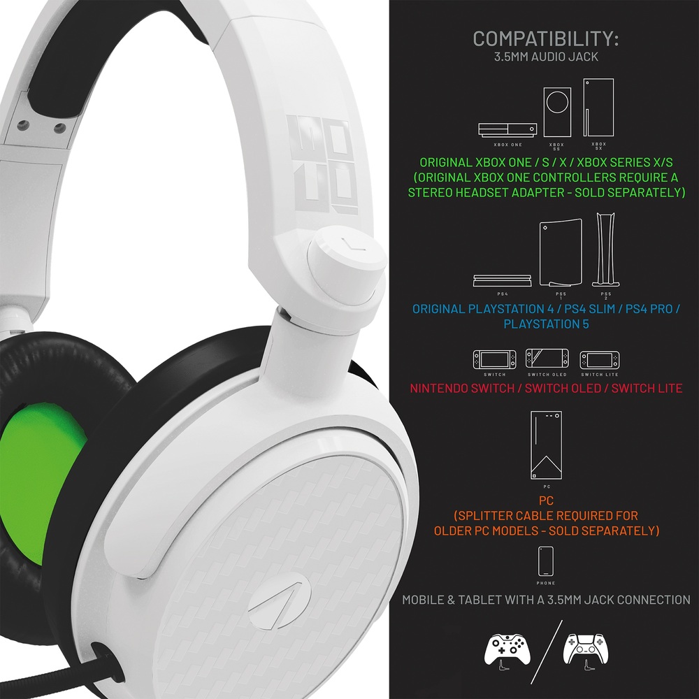 Stealth C6-100 Gaming-Headset für Xbox, PS4/PS5, Switch, PC & Mobilgeräte – Weiß & Grün