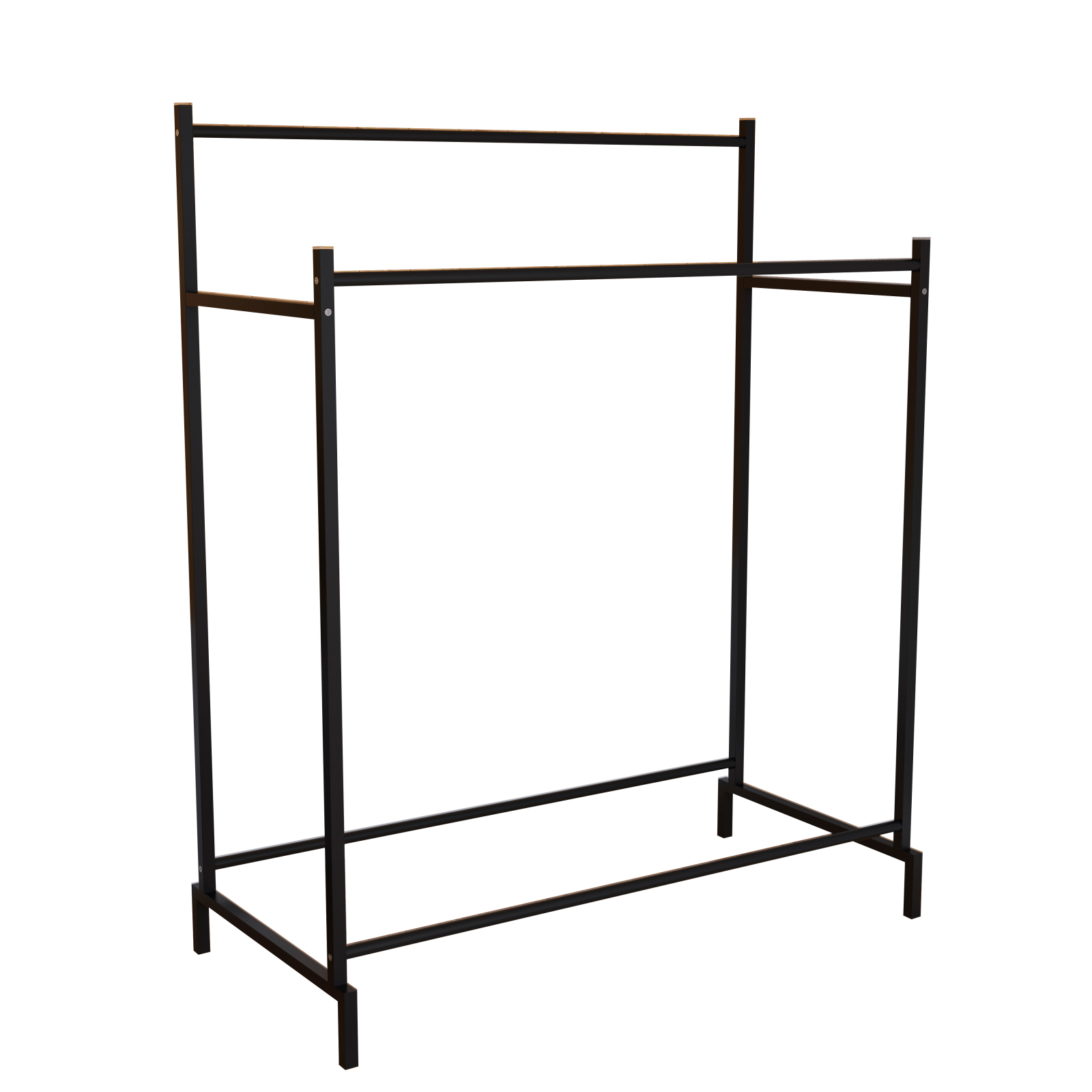 Kleiderständer LABOL L - schwarz - 2 Stangen - 103 cm breit