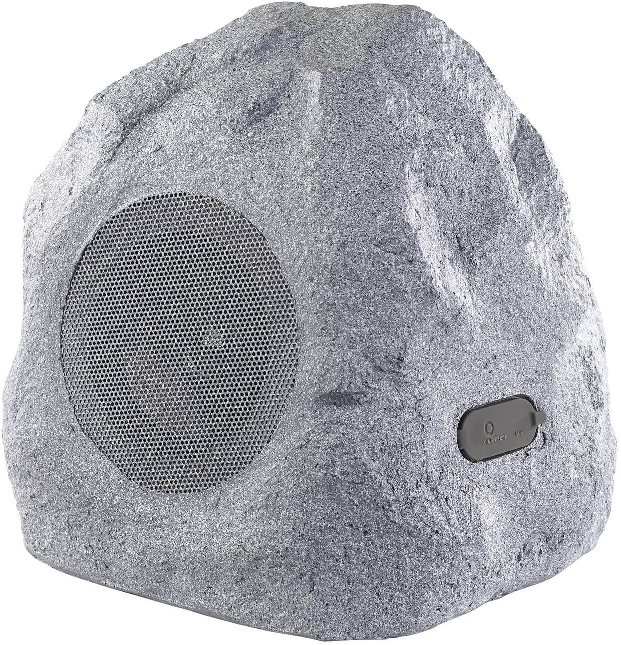 auvisio Gartenlautsprecher MSS-430.rock Garten- und Outdoor-Lautsprecher Stein-Design Bluetooth IPX4