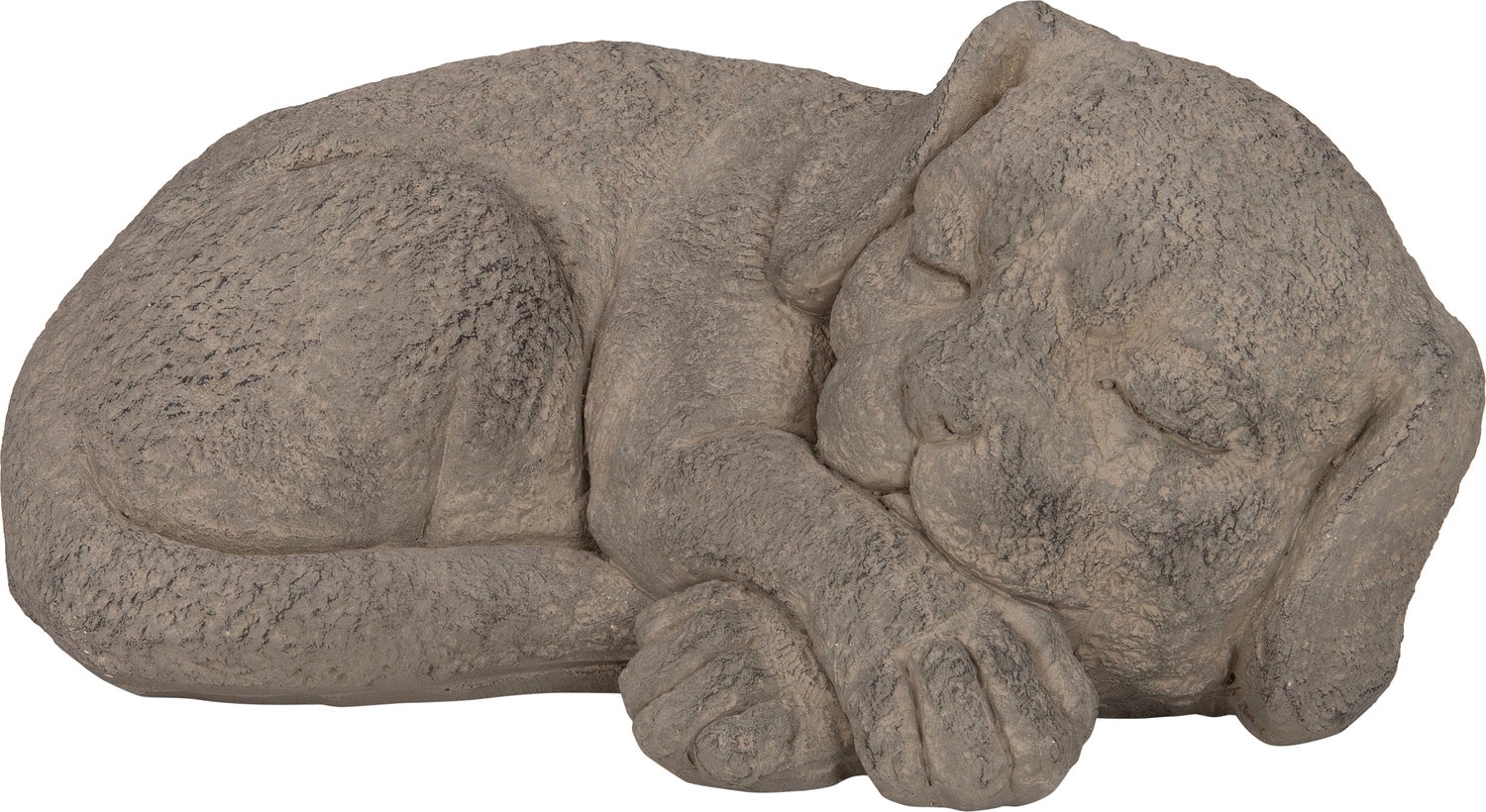 Intratuin tuinbeeld puppy slapend grijs 34 x 26 x 15,5 cm