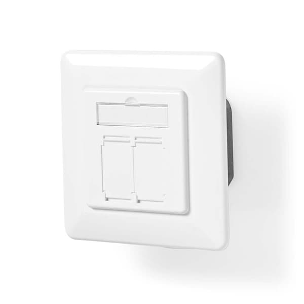 Nedis Nettverksveggboks | I veggen | 2-Port port(s) | CAT7 | Rett | Hunn | Gull belagt | PVC | Elfenben | Boks