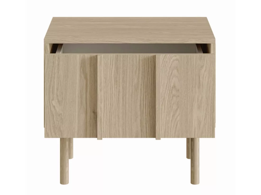Table de chevet - avec tiroir - couleur de bois chêne huilé - NEKSTO