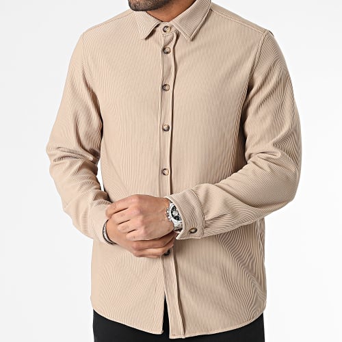 Chemise Manches Longues Beige