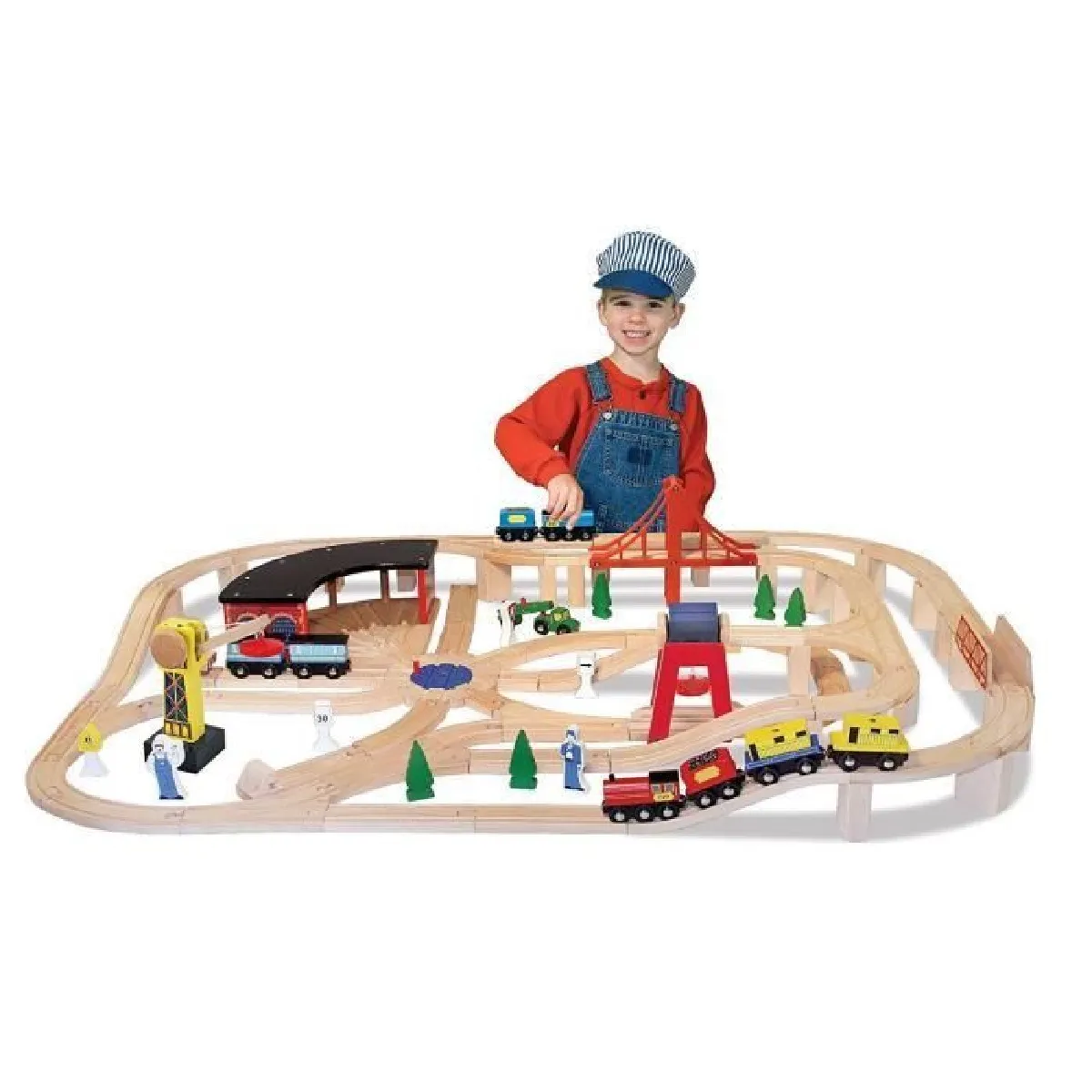 Melissa & Doug Circuit en bois de Chemin De Fer 132 pièces