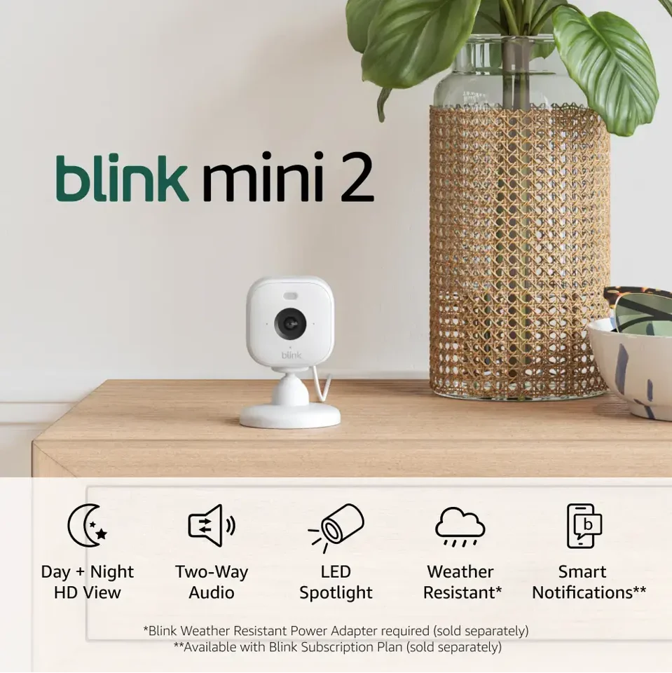 Blink - Mini 2 Smart Indendørs Sikkerhedskamera 2stk sæt Hvid
