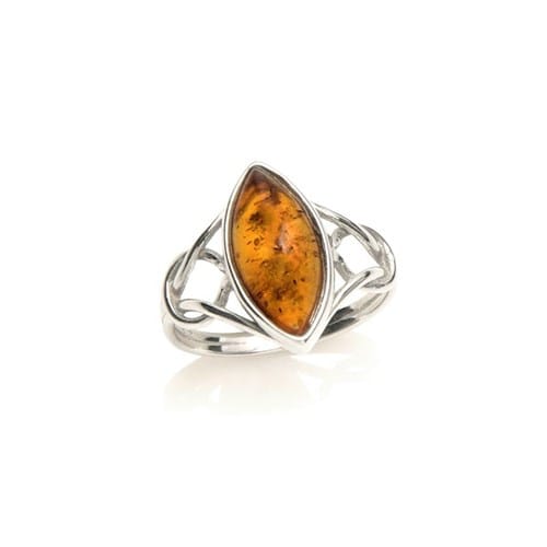 Bague argent ambre - taille 56 mm