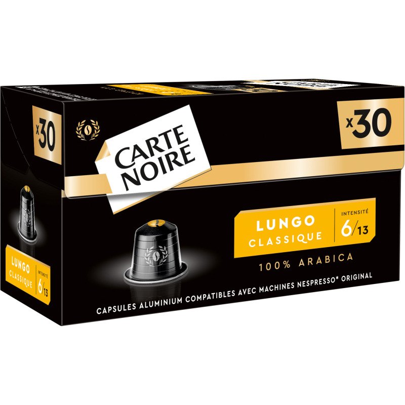 Capsules de café Carte Noire Lungo Classique N° 6 - Boîte de 30