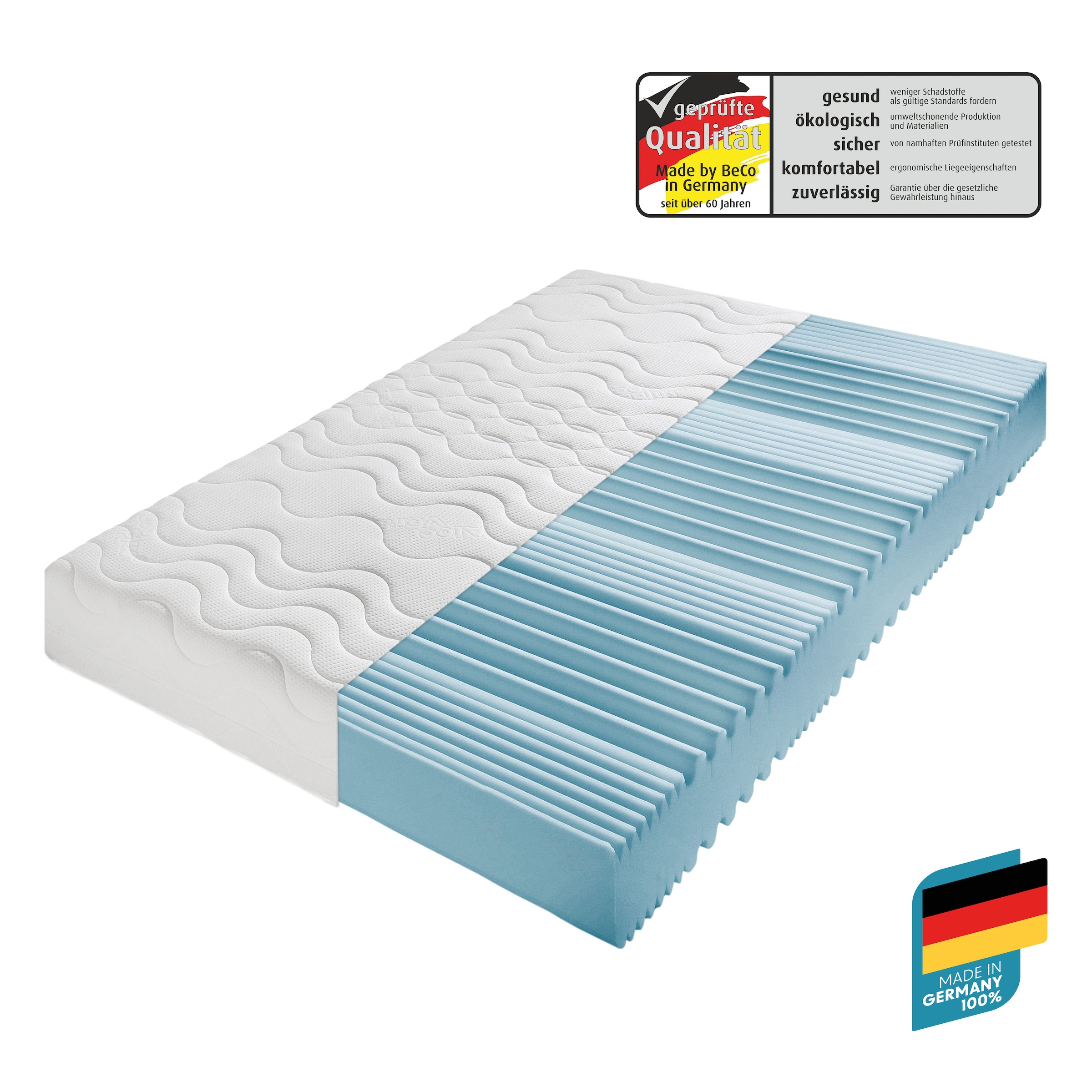 Beco Komfortschaummatratze »Premium Cool Plus, Matratze in 90x200 cm und weiteren Grössen« 25 cm hoch Raumgewicht: 28 kg/m³ 1 Stk. tlg. Optimales Schlafklima durch Cool-Plus-Markenfaser