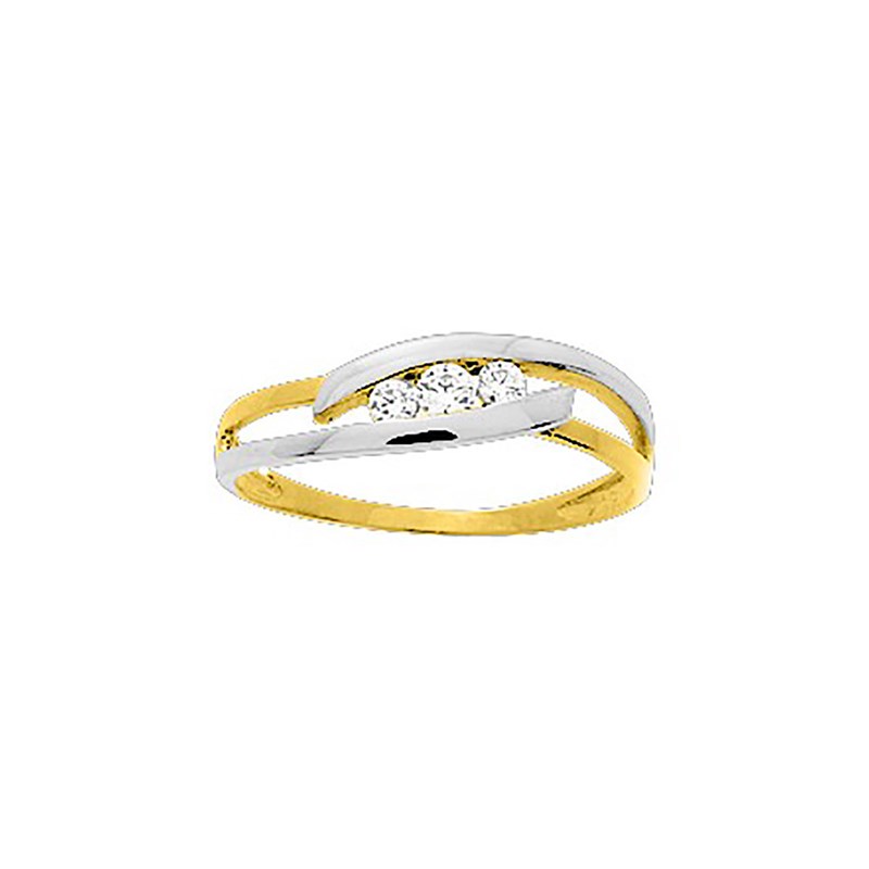 Bague femme - Oxyde de zirconium - Or 9 Carats