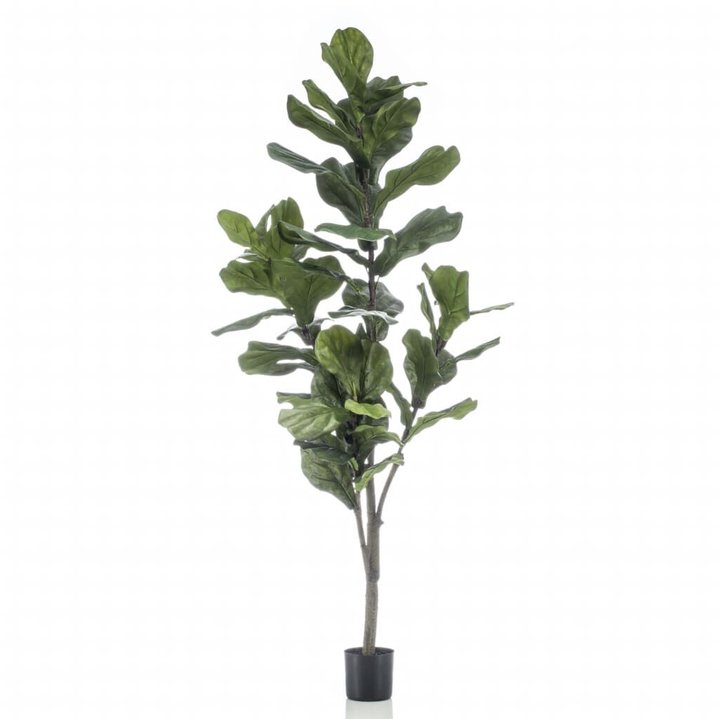 Smaragdgroene kunstmatige eikenbladvijgenboom, 160 cm