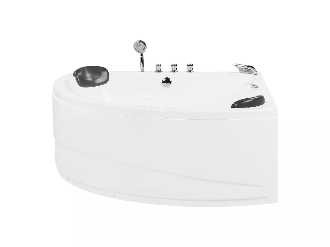 Baignoire d'angle blanche 197 x 140 cm avec LED BARACOA