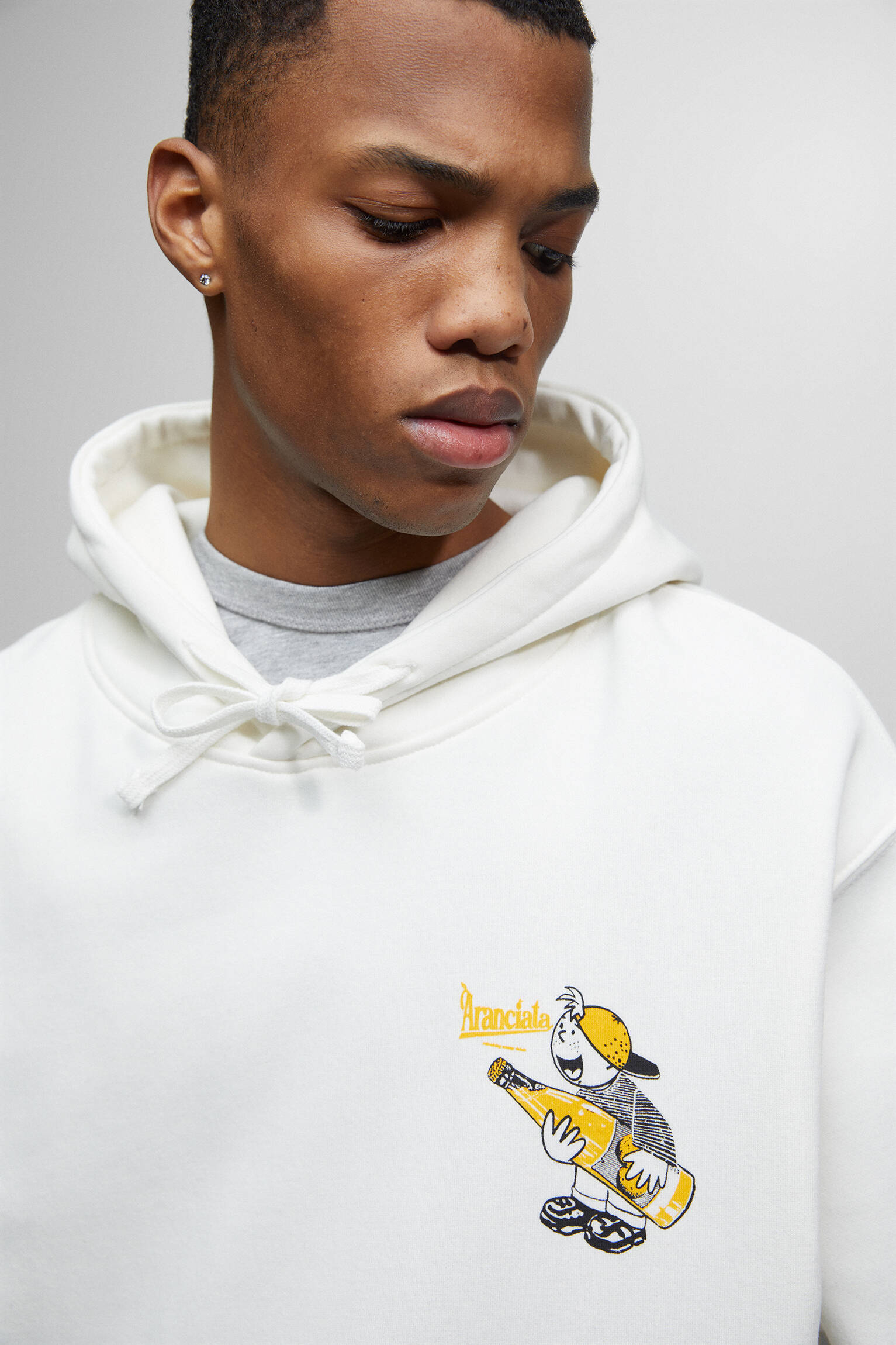 MOLETOM COM CAPUZ ARANCIATA - OFF WHITE