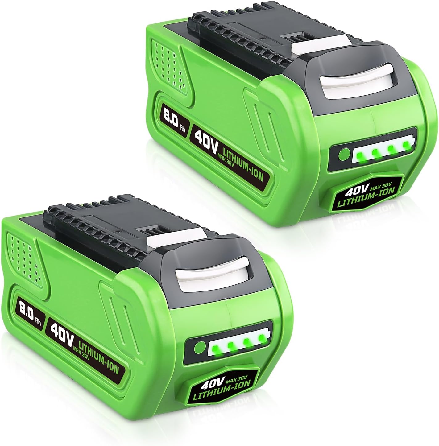 2 Stück 8,0Ah 29462 Li-Ionen Ersatz für Greenworks Akku 40V Kompatibel mit Greenworks 40V Akku 29462 29252 20202 22262 25312 25322 20642 22272 27062 21242 für Elektrowerkzeuge