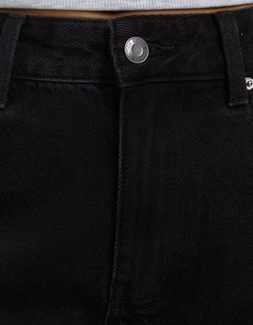 calça jeans de perna larga