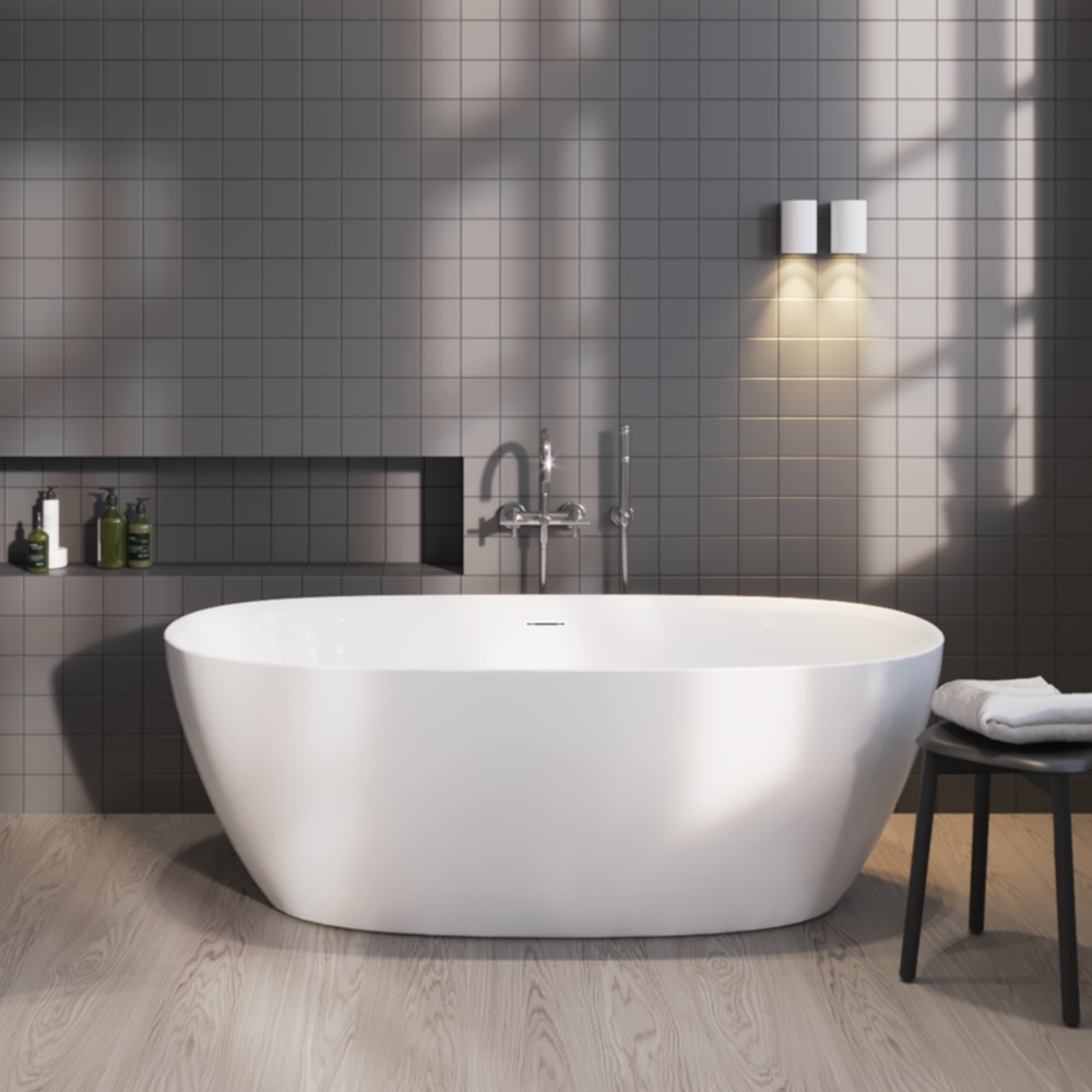 Sanigoods Trapani vrijstaand bad 170x80cm wit glans