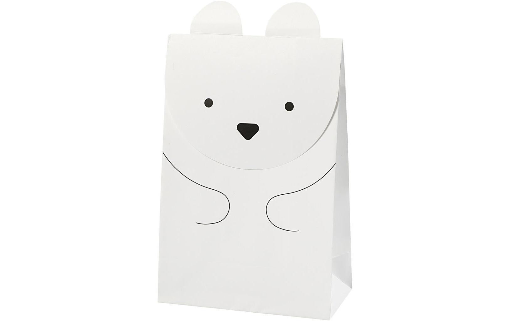 Geschenktüte Eisbär 6 x 12 x 18 cm, 6 Stück, WeissGeschenkverpackung
