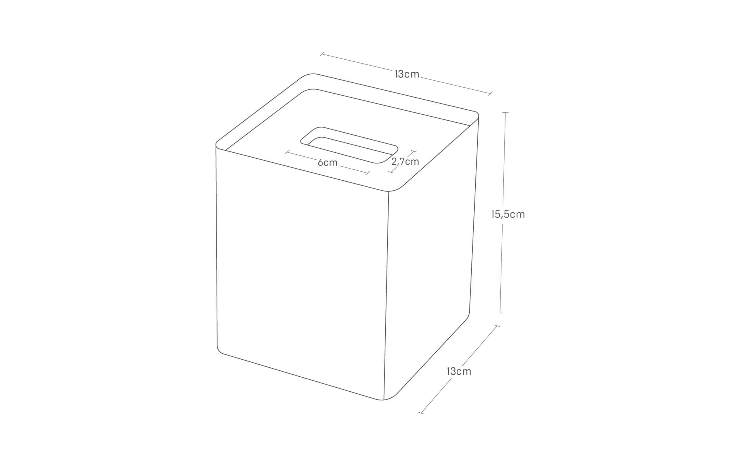 Kosmetiktuchbox Rin WeissQuadratische Taschentuchbox