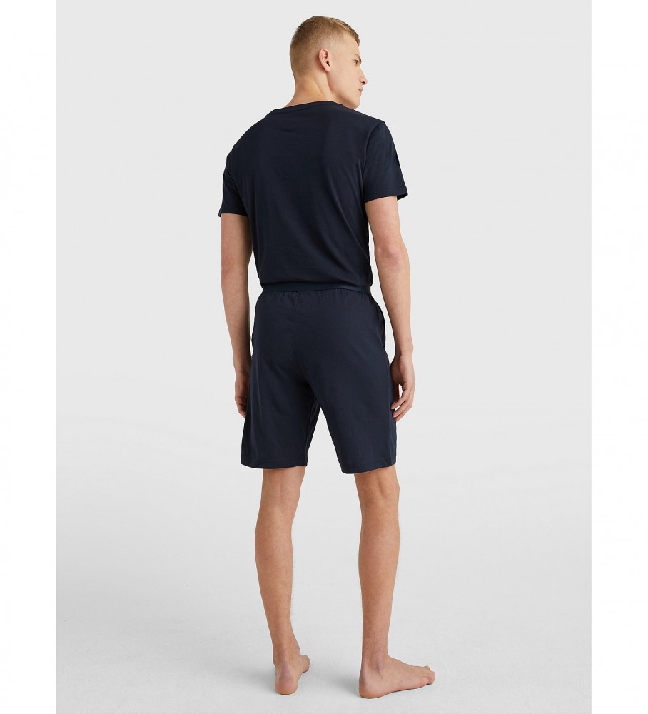 Shorts de malha Tommy Hilfiger com logo azul-marinho