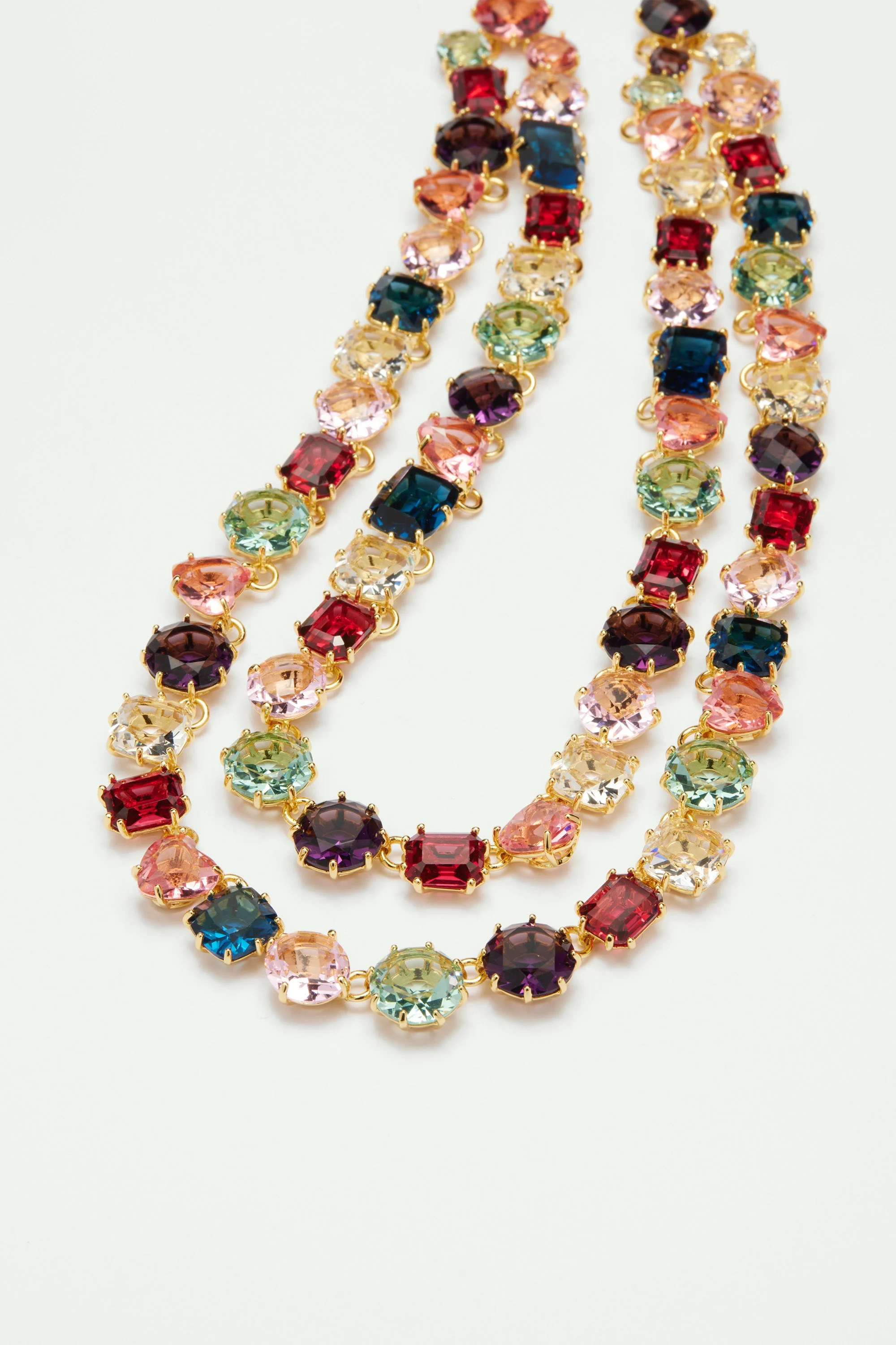 Collier deux rangs luxe la diamantine multicolore | Multicolore