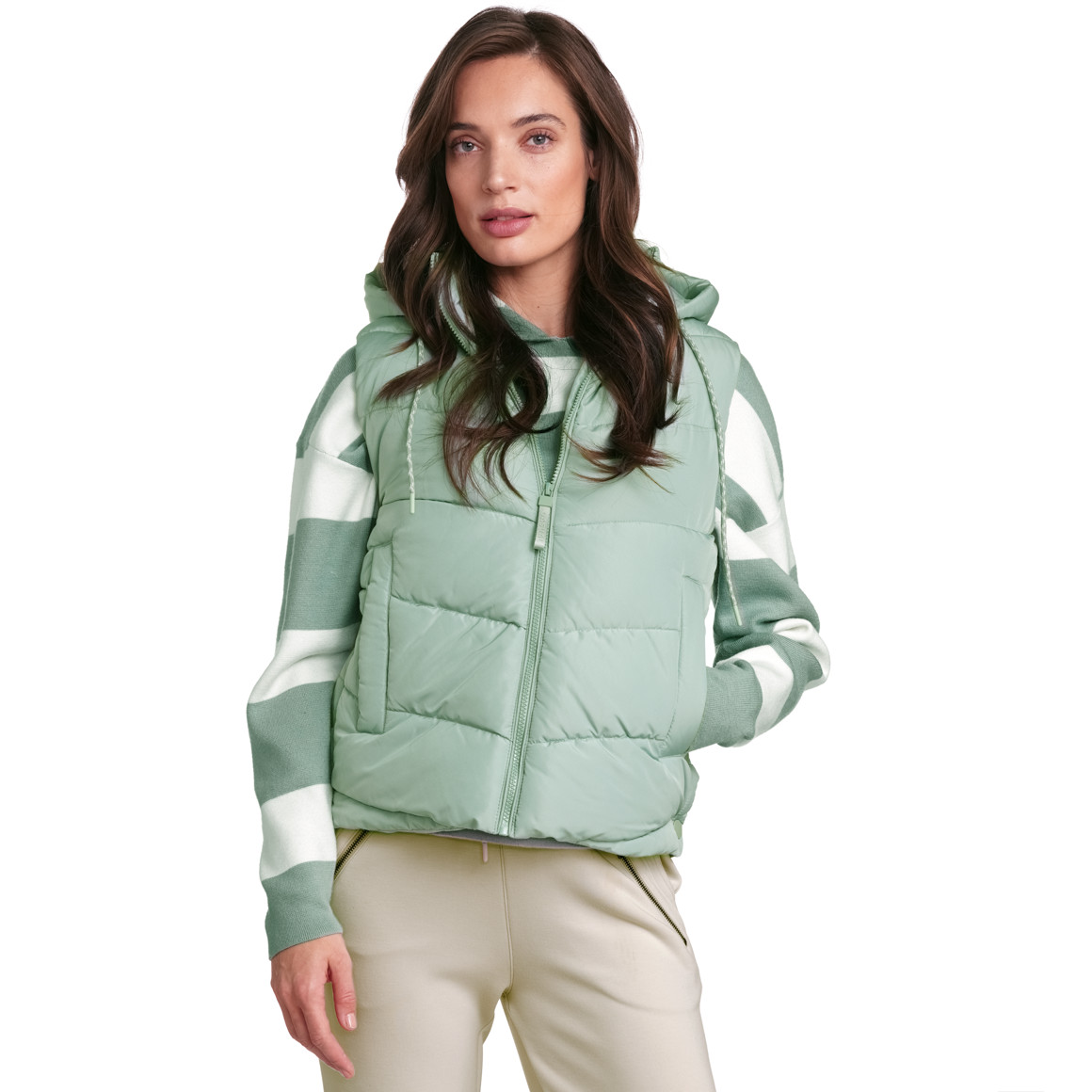 Gina Collection Damen Weste in Unifarben mintgrün