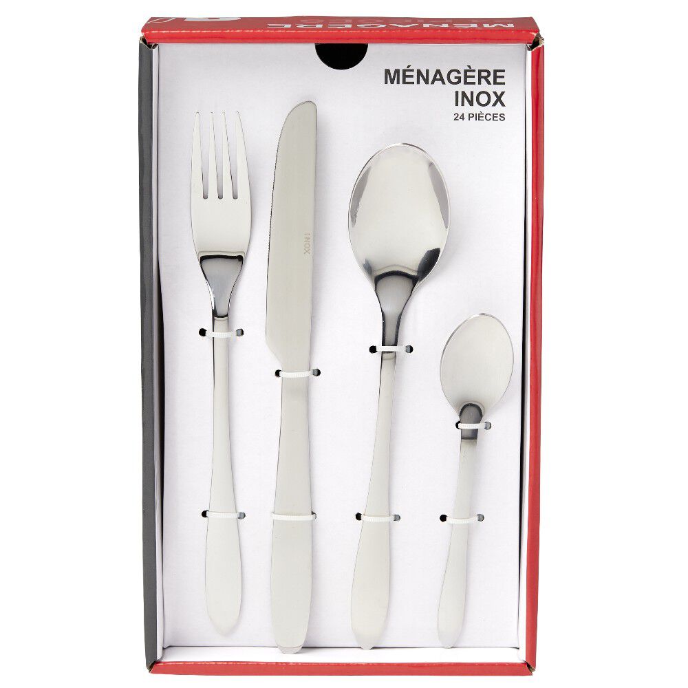 Ménagère inox 24 pièces