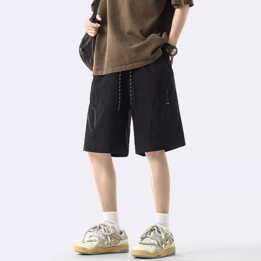 Capbrew - Effen cargoshorts met elastische taille